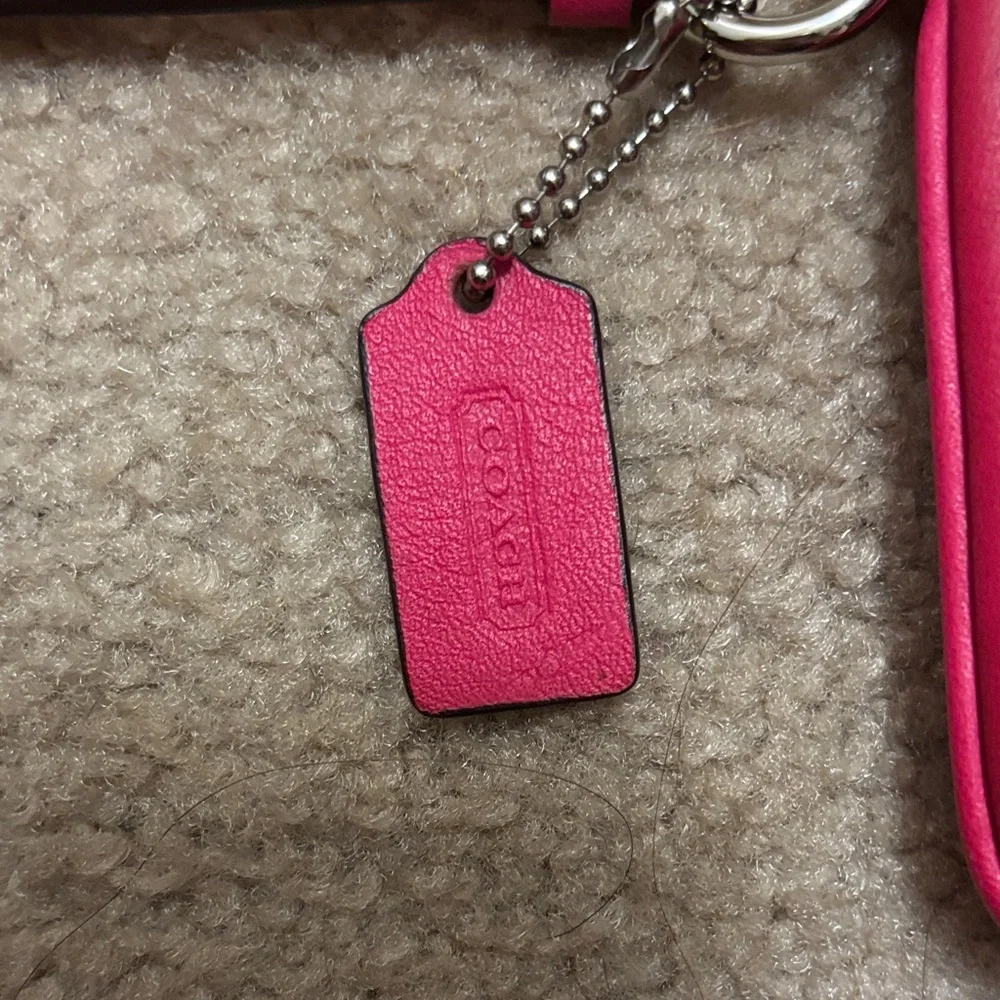 Coach Hot Pink Leather Wristlet